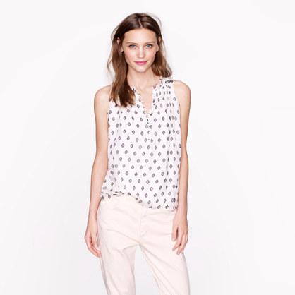 J.Crew Sera top in traced medallion
