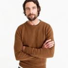 J.Crew Wallace & Barnes cotton sweater in brown vertical stitch