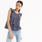 J.Crew Striped flutter-sleeve top