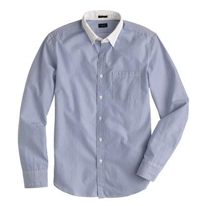 J.Crew Slim Secret Wash white-collar shirt in banker stripe