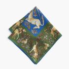 J.Crew Drake's&reg; cotton-silk pocket square in animal print