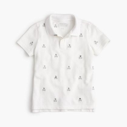 J.Crew Boys' piqu&eacute; polo critter shirt in skulls & crossbones