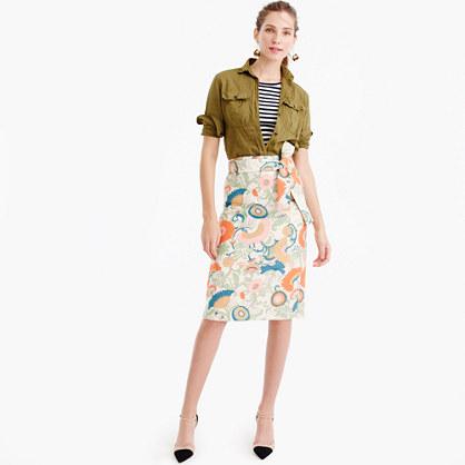 J.Crew Petite tie-waist skirt in ornate floral