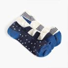 J.Crew Mixed no-show socks three-pack in hearts, spots and stripes