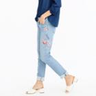 J.Crew Slim boyfriend jean with floral embroidery