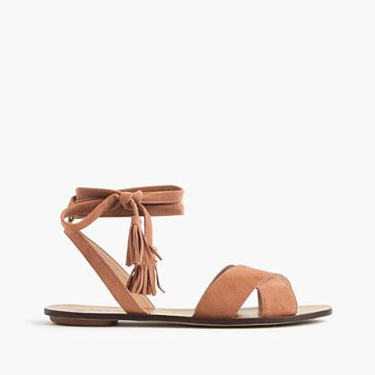 J.Crew Lace-up suede sandals