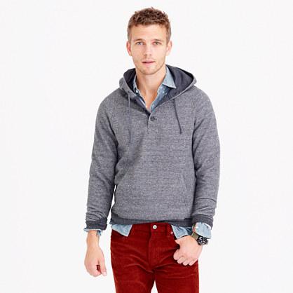 J.Crew Tall fleece henley hoodie