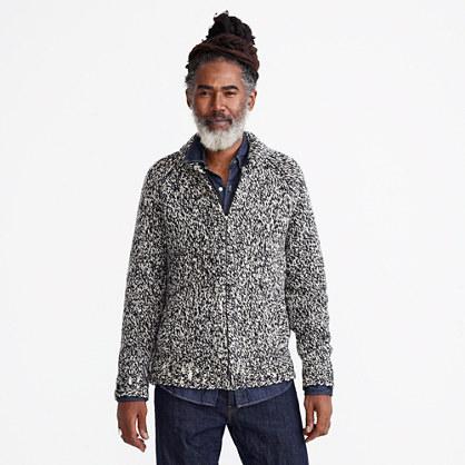 J.Crew Wallace & Barnes full-zip shawl-collar sweater in Donegal wool