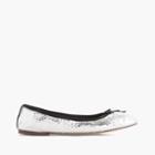 J.Crew Evie ballet flats in mirrored silver