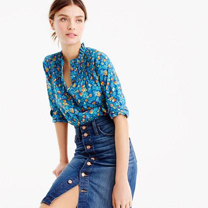 J.Crew Ruffled popover in blue Liberty&reg; Edenham floral