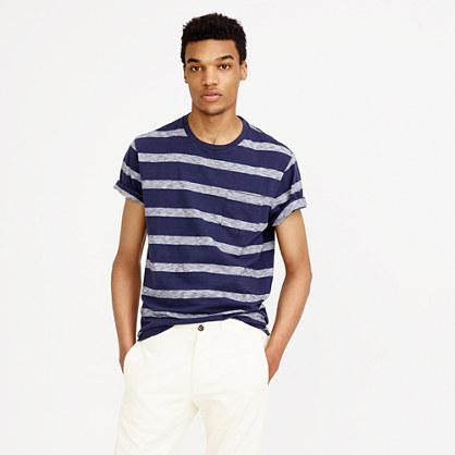 J.Crew Textured cotton pocket T-shirt in navy stripe
