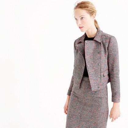 J.Crew Cropped neon tweed jacket