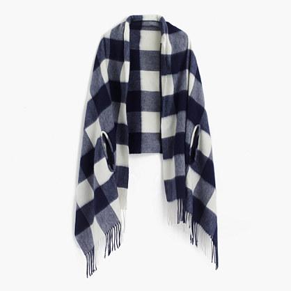 J.Crew Cape-scarf in oversized plaid