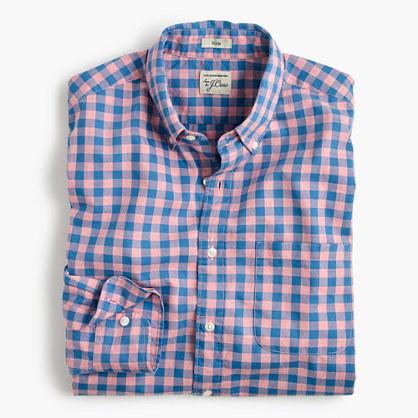 J.Crew Slim heather poplin shirt in pink gingham