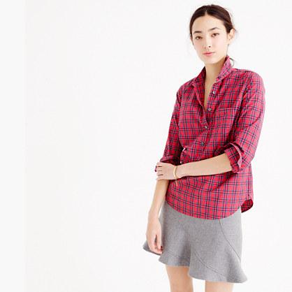 J.Crew Red tartan popover shirt
