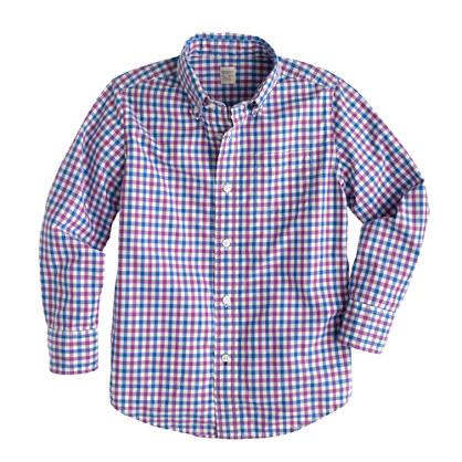 J.Crew Boys' Secret Wash shirt in tattersall