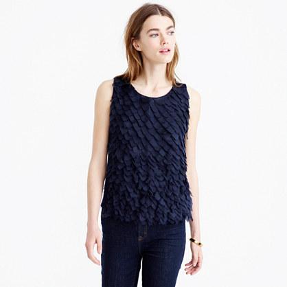 J.Crew Collection lightweight wool and chiffon sleeveless sweater