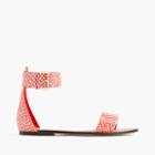 J.Crew Ankle-strap sandals in snakeskin-printed leather