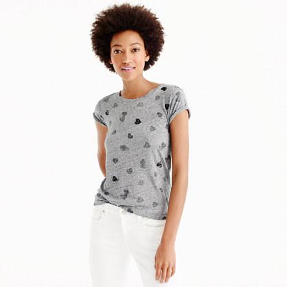 J.Crew Sequin heart T-shirt