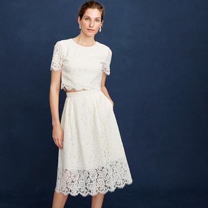 J.Crew Collection floral lace cropped top