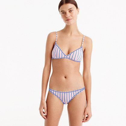 J.Crew French bikini top in happy seersucker