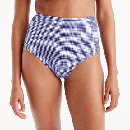 J.Crew High-waisted bikini bottom in tiny gingham