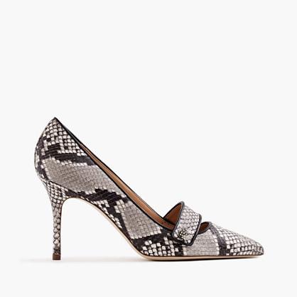 J.Crew Elsie pav&eacute; pumps in snakeskin-printed leather