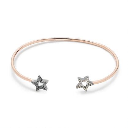 J.Crew Rosa de la Cruz London 18k gold and diamond double star bracelet
