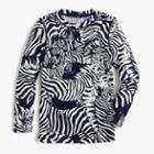 J.Crew Girls' rash guard in Ratti zebra print