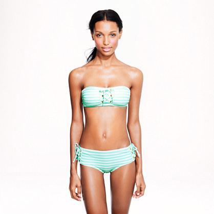 J.Crew Sailor-stripe lace-up bandeau top