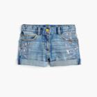 J.Crew Girls' cowgirl roll-up jean short in glitter splatter