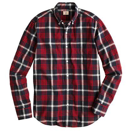 J.Crew Secret Wash shirt in dark poppy plaid