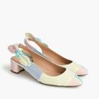 J.Crew Slingback bow pumps (40mm) in mixed seersucker