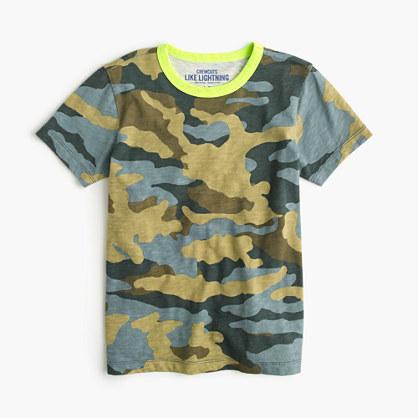 J.Crew Boys' camo neon ringer T-shirt