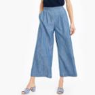 J.Crew Wide-leg cropped chambray pant