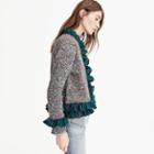 J.Crew Collection sweater lady jacket with tartan trim