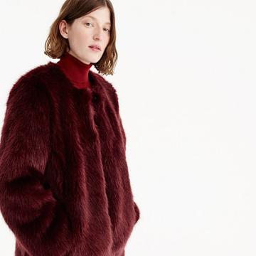 J.Crew Collection faux fur coat