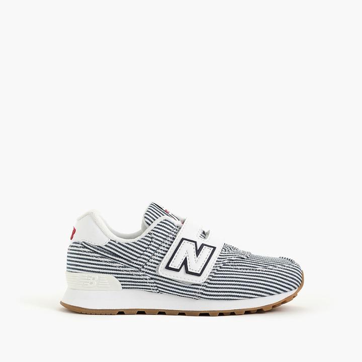 J.Crew Kids' New Balance for crewcuts 574 Velcro sneakers in stripes