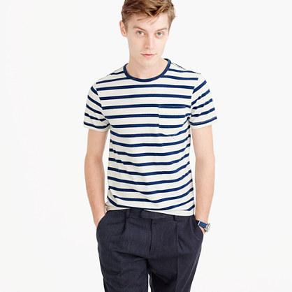 J.Crew Wallace & Barnes indigo T-shirt in stripe