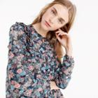 J.Crew Ruffle-front top in paisley floral