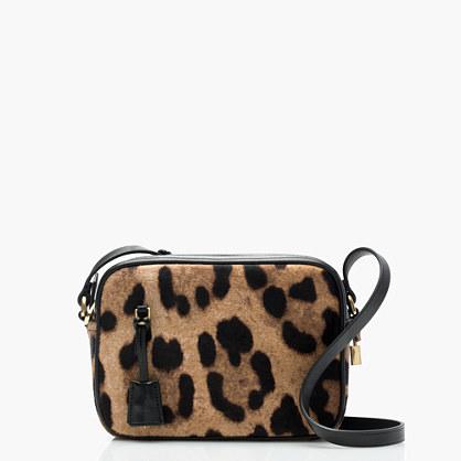 J.Crew Collection signet bag in Italian leopard-printed calf hair