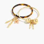 J.Crew Tortoise and gold-plated charm bracelets (set of two)