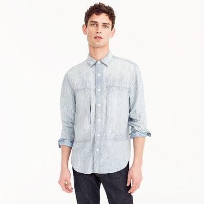 J.Crew Wallace & Barnes linen workshirt in indigo