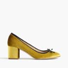 J.Crew Evie ballet heel in gold velvet