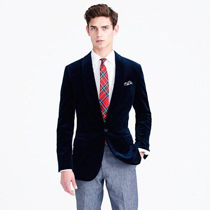 J.Crew Ludlow shawl-collar sportcoat in navy velvet