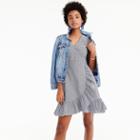 J.Crew Faux-wrap mini dress in gingham cotton poplin