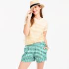 J.Crew Gingham linen short with side ties