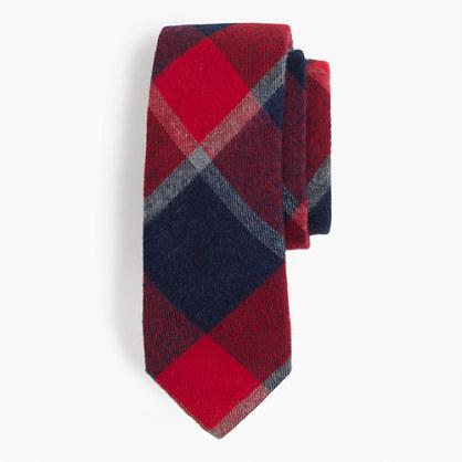 J.Crew The Hill-side&reg; brushed flannel point tie in wide check