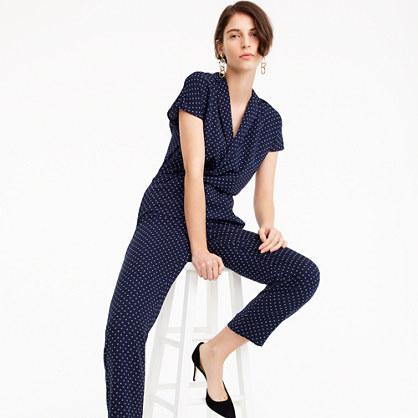 J.Crew Pindot jumpsuit with lapel