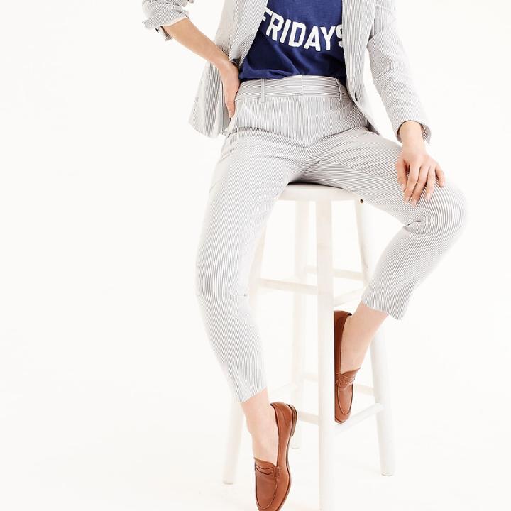 J.Crew Cameron slim crop pant in seersucker